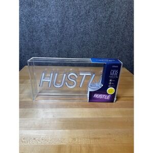 LED Neon Pink Hustle Light-up Sign, ‎ Acrylic Box